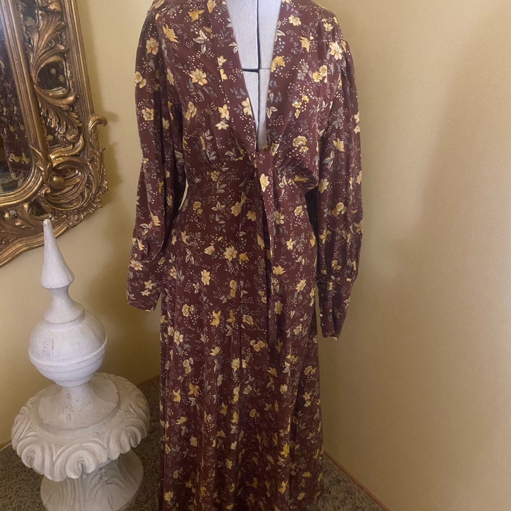 Doen Blossom Dress in Cherrywood winding vine fabric size large - Picture 8 of 11